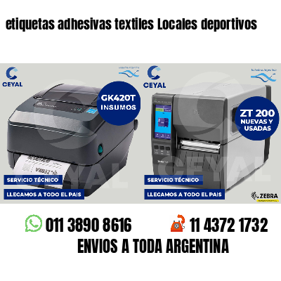 etiquetas adhesivas textiles Locales deportivos