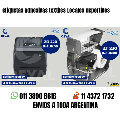 etiquetas adhesivas textiles Locales deportivos