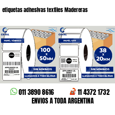 etiquetas adhesivas textiles Madereras