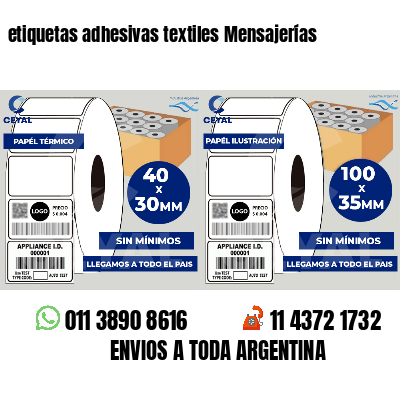 etiquetas adhesivas textiles Mensajerías
