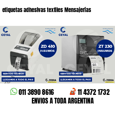 etiquetas adhesivas textiles Mensajerías
