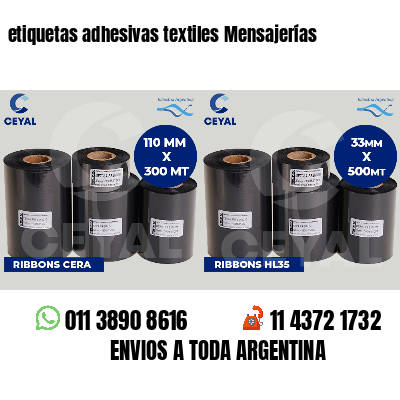 etiquetas adhesivas textiles Mensajerías