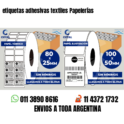 etiquetas adhesivas textiles Papelerías