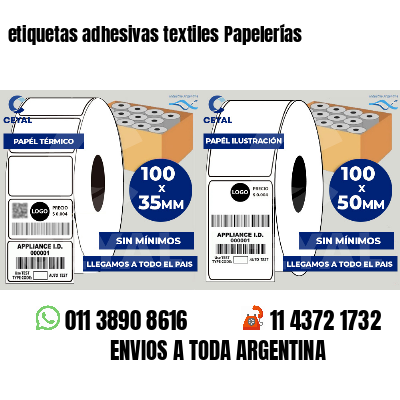 etiquetas adhesivas textiles Papelerías