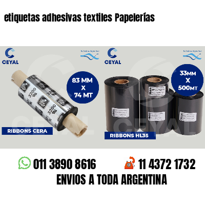 etiquetas adhesivas textiles Papelerías
