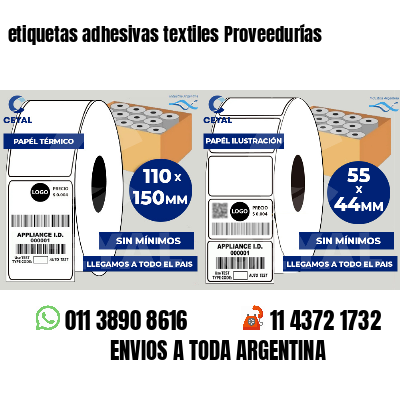 etiquetas adhesivas textiles Proveedurías