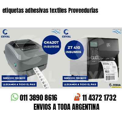 etiquetas adhesivas textiles Proveedurías