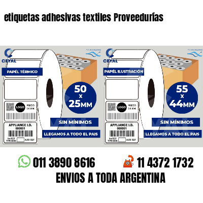 etiquetas adhesivas textiles Proveedurías