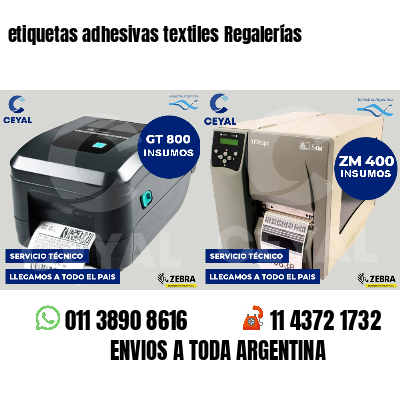 etiquetas adhesivas textiles Regalerías