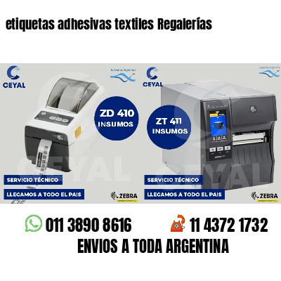 etiquetas adhesivas textiles Regalerías