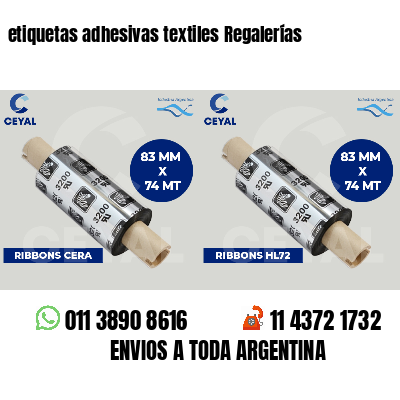 etiquetas adhesivas textiles Regalerías