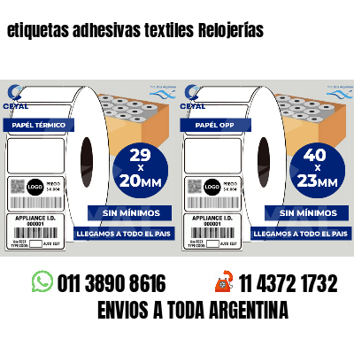 etiquetas adhesivas textiles Relojerías