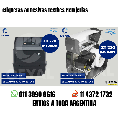 etiquetas adhesivas textiles Relojerías