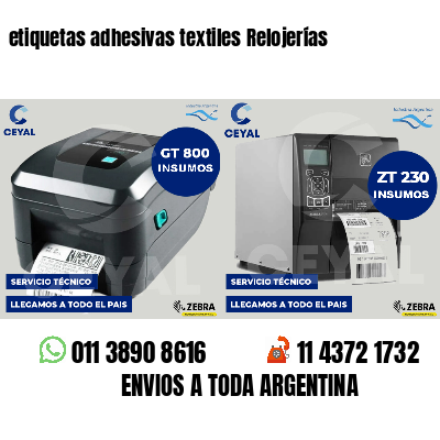 etiquetas adhesivas textiles Relojerías