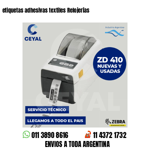 etiquetas adhesivas textiles Relojerías
