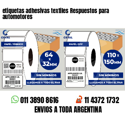 etiquetas adhesivas textiles Respuestos para automotores
