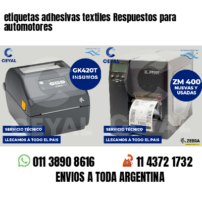 etiquetas adhesivas textiles Respuestos para automotores
