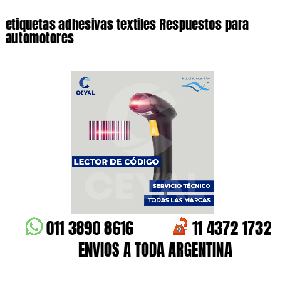 etiquetas adhesivas textiles Respuestos para automotores