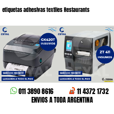 etiquetas adhesivas textiles Restaurants