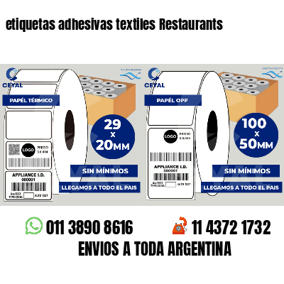 etiquetas adhesivas textiles Restaurants