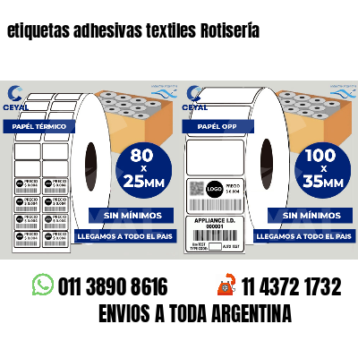 etiquetas adhesivas textiles Rotisería