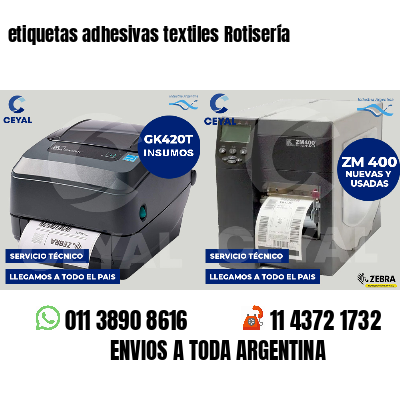etiquetas adhesivas textiles Rotisería