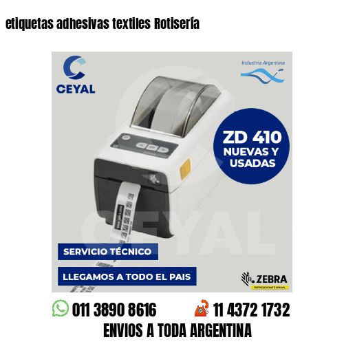 etiquetas adhesivas textiles Rotisería