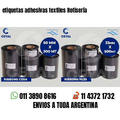 etiquetas adhesivas textiles Rotisería