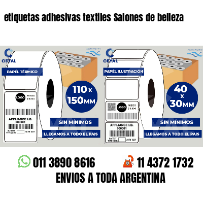 etiquetas adhesivas textiles Salones de belleza