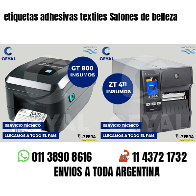 etiquetas adhesivas textiles Salones de belleza