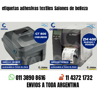 etiquetas adhesivas textiles Salones de belleza