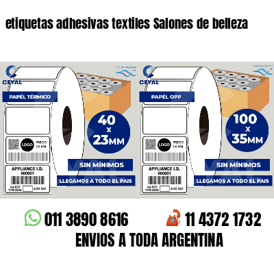 etiquetas adhesivas textiles Salones de belleza