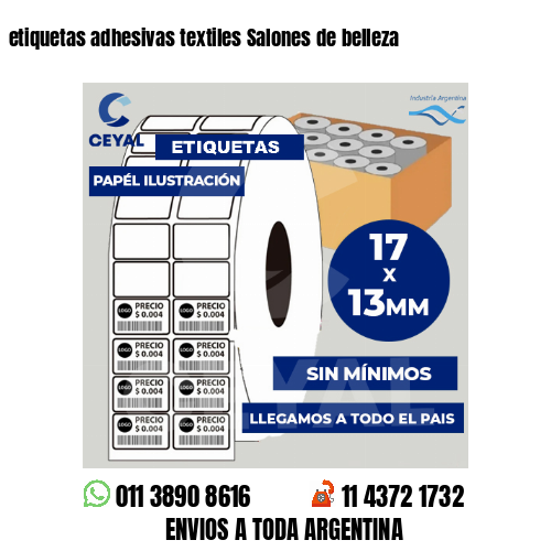etiquetas adhesivas textiles Salones de belleza
