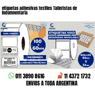 etiquetas adhesivas textiles Talleristas de indumnentaria