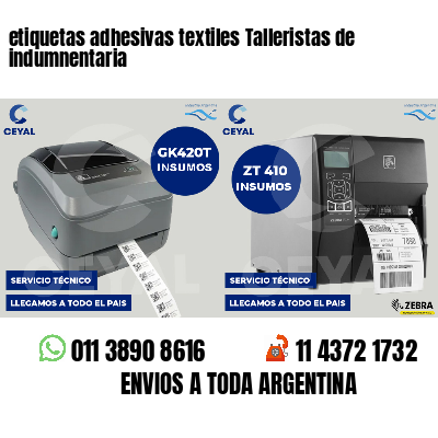 etiquetas adhesivas textiles Talleristas de indumnentaria