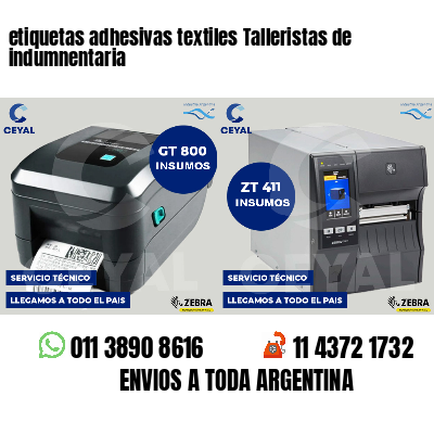 etiquetas adhesivas textiles Talleristas de indumnentaria