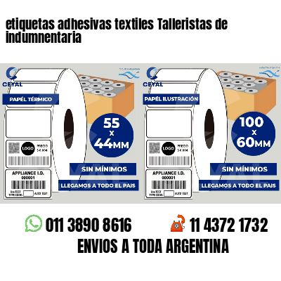 etiquetas adhesivas textiles Talleristas de indumnentaria