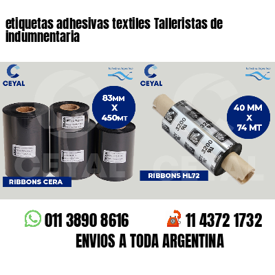 etiquetas adhesivas textiles Talleristas de indumnentaria