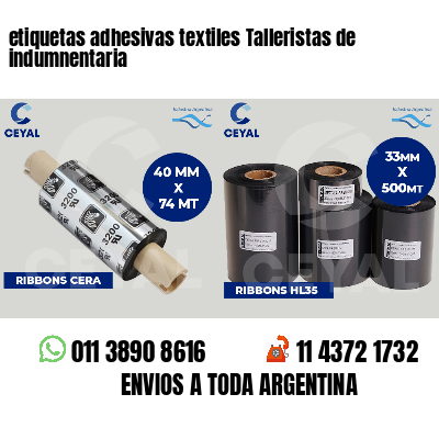 etiquetas adhesivas textiles Talleristas de indumnentaria