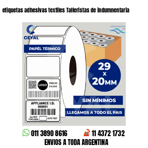 etiquetas adhesivas textiles Talleristas de indumnentaria