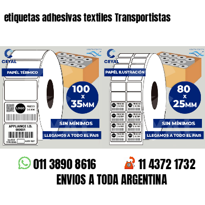 etiquetas adhesivas textiles Transportistas