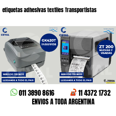 etiquetas adhesivas textiles Transportistas