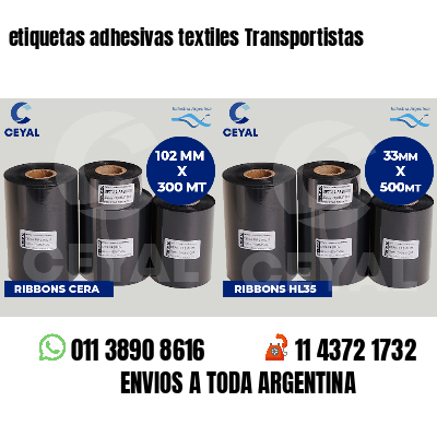 etiquetas adhesivas textiles Transportistas