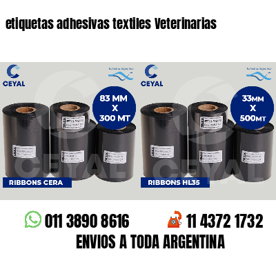 etiquetas adhesivas textiles Veterinarias