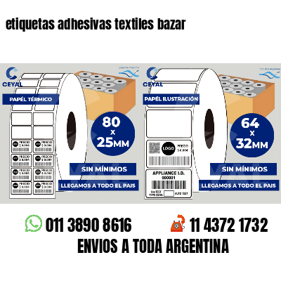 etiquetas adhesivas textiles bazar