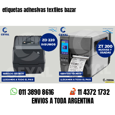 etiquetas adhesivas textiles bazar