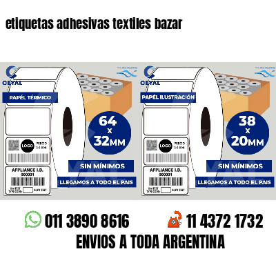 etiquetas adhesivas textiles bazar