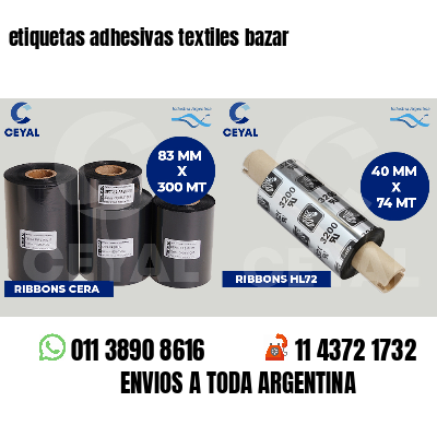 etiquetas adhesivas textiles bazar