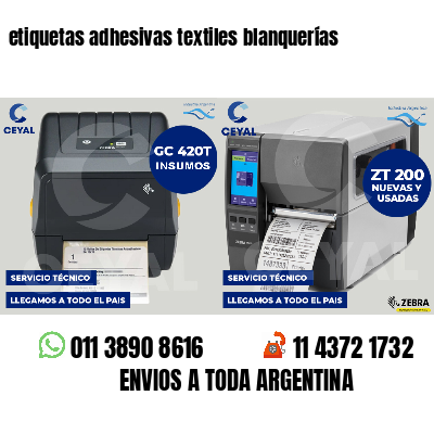 etiquetas adhesivas textiles blanquerías