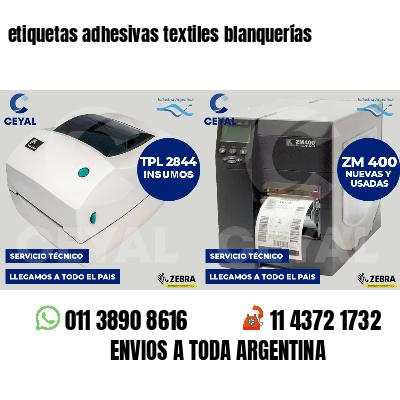 etiquetas adhesivas textiles blanquerías